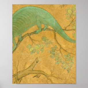 Póster Ustad Mansur - Chameleon En Un Árbol