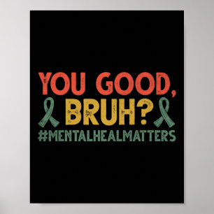 Póster Usted buena salud mental Problemas de salud mental