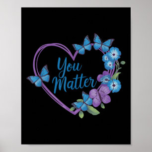 Póster Usted corazón Prevención de la Conciencia del Suic