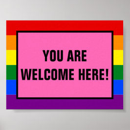 Póster Usted es bienvenido aquí El Orgullo Arcoiris De Lo