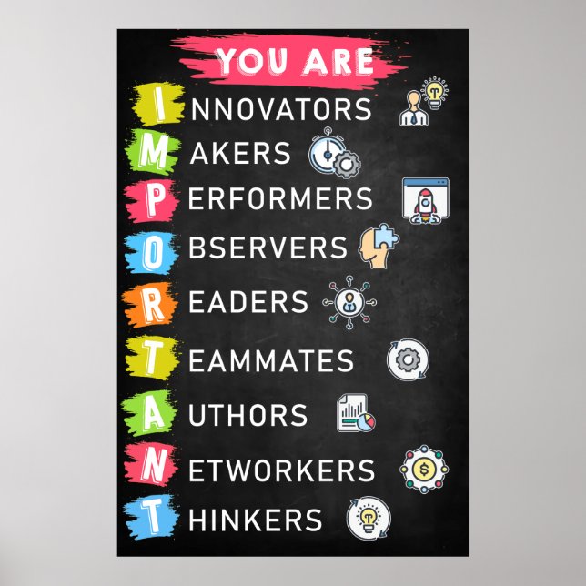 Póster Usted Es Importante Poster De Aula (Frente)