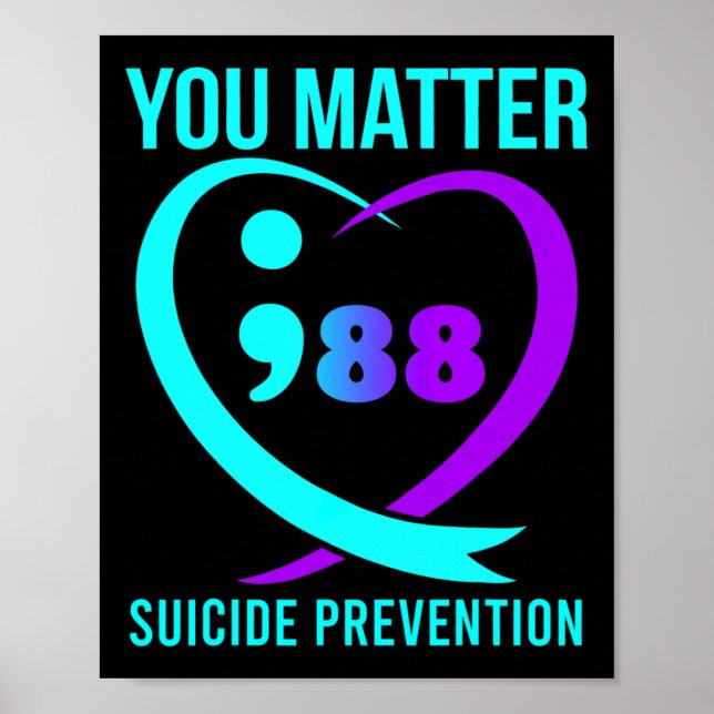 Póster Usted Importa La Conciencia De 988 Para La Prevenc (Frente)
