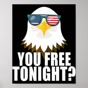 Póster Usted Libre Esta Noche Bandera Americana Patriótic