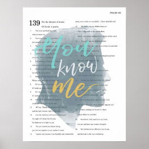 Póster Usted me conoce, salmo 139, silueta masculina