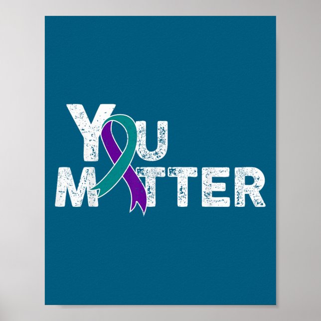 Póster Usted Mes de Prevención del Suicidio Cinta Morada  (Frente)