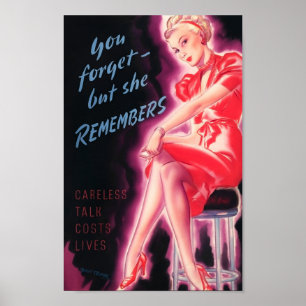 Póster Usted olvida - solamente ella recuerda - WW2