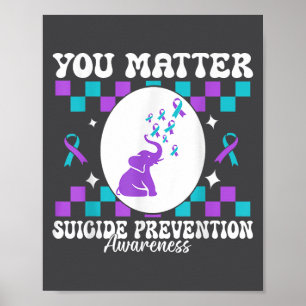Póster Usted Prevención del Suicidio Conciencia Mujeres