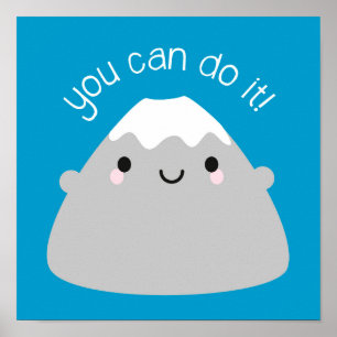 Póster ¡Usted puede hacerlo! Kawaii Mt Fuji