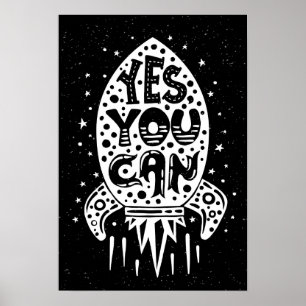 Póster Usted puede sí Rocketship