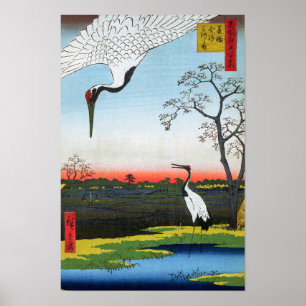Póster Utagawa Hiroshige - Minowa, Kanasugi, Mikawashima