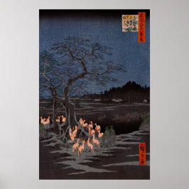 Póster Utagawa Hiroshige - New Year's Eve Foxfires