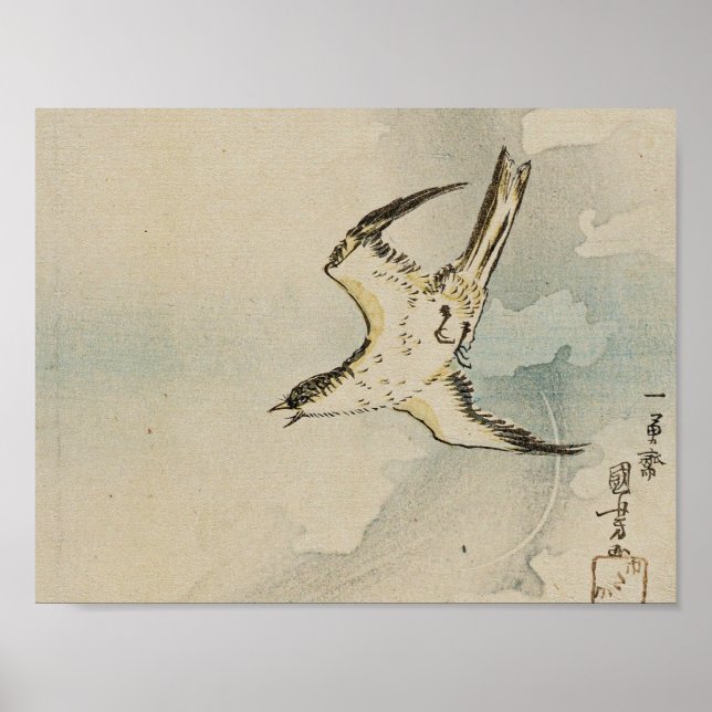 Póster Utagawa Kuniyoshi - Hototogisu (Frente)