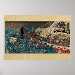 Póster Utagawa Yoshitora Minamoto Yoshitsune