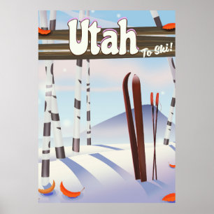 Póster ¡Utah a esquiar!