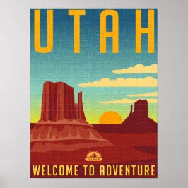 Póster Utah Adventure - Diseño de época