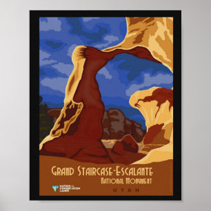 Póster Utah Arches Monumento Nacional Viaje de Vintage