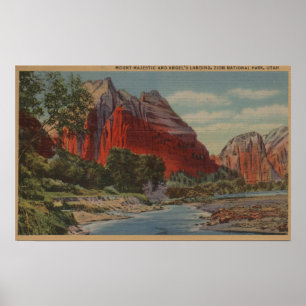 Póster Utah - Aterrizaje del Monte Majestic y el Ángel