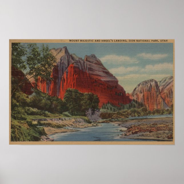 Póster Utah - Aterrizaje del Monte Majestic y el Ángel (Frente)
