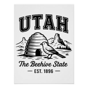 Póster Utah El Rótulo Estatal De Beehive