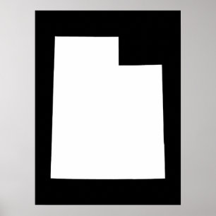 Póster Utah en Blanco