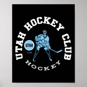 Póster Utah Hockey Club Edge Negro Licencia Oficial 