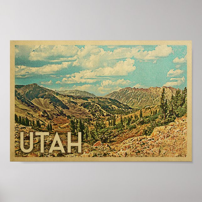 Póster Utah Vintage Travel Poster (Frente)