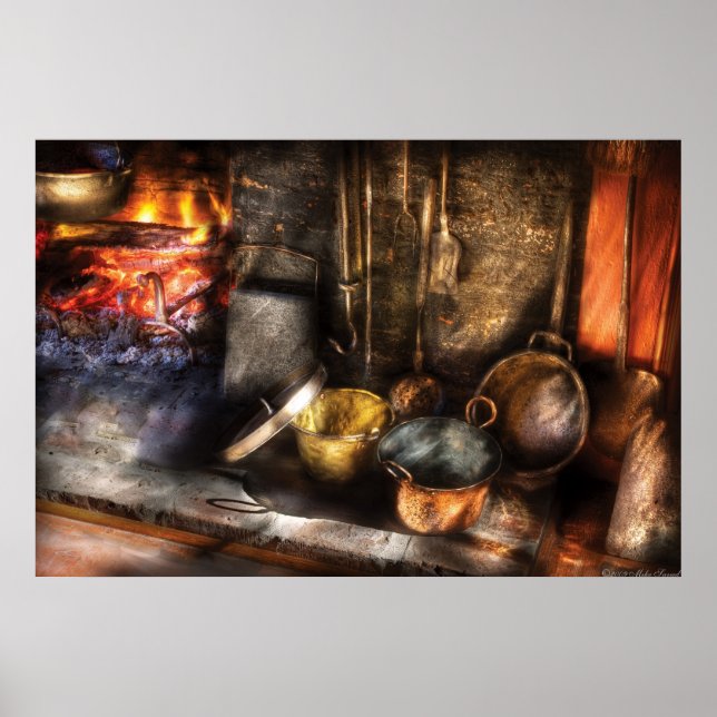 Póster Utensilios - Cocina Colonial (Frente)