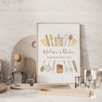 Utensilios de cocina personalizados con acuarela
