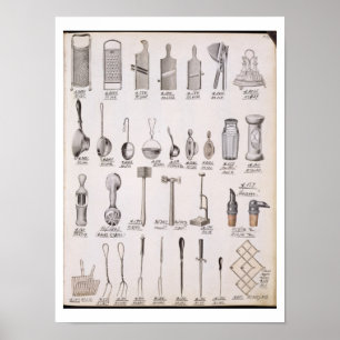 Póster Utensilios de la cocina, de un catálogo comercial