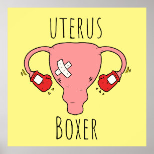Póster Uterus Boxer / Uterus Puns / Uterus Chistes