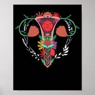 Póster Uterus Flower Women Rights Feminism Pro-Choice
