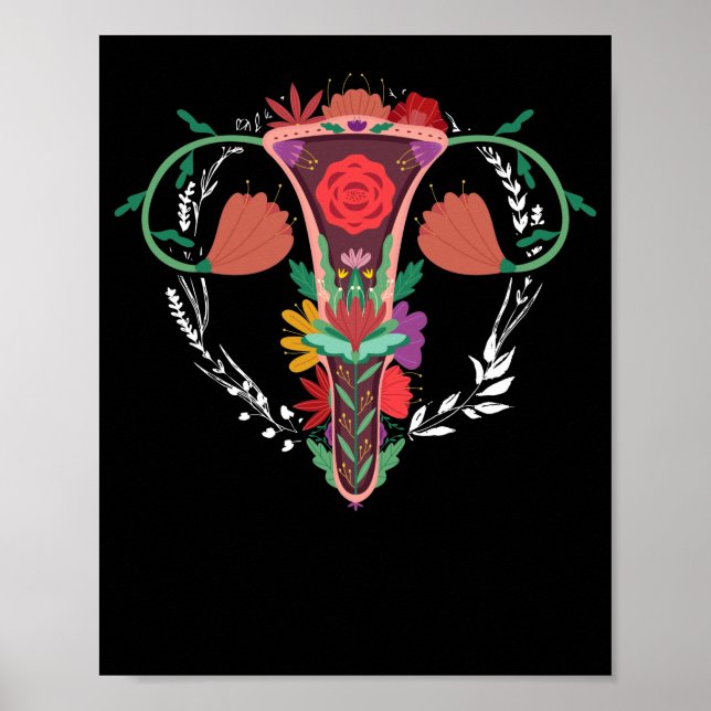 Póster Uterus Flower Women Rights Feminism Pro-Choice (Frente)