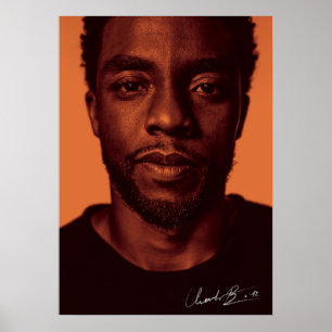 Póster utografo de boseman de chadwick