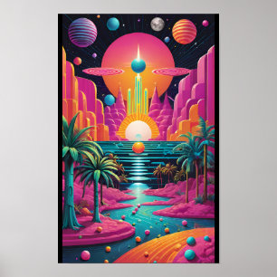 Póster Utopía de Isla Dream - Ken Gage Surreal Art