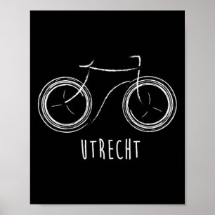 Póster Utrecht Países Bajos Bicicleta Retro Vintage Bonit