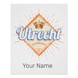 Póster Utrecht Países Bajos City Dutch Vintage Souvenir