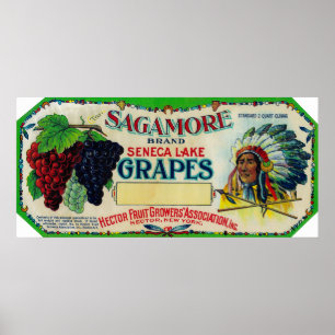Póster Uva LabelHector, NY de Sagamore