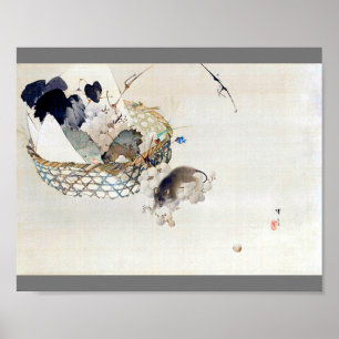 Póster Uva y ratón, Watanabe Seitei