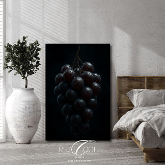 Póster Uvas cinematográficas macro hiperrealista y vida