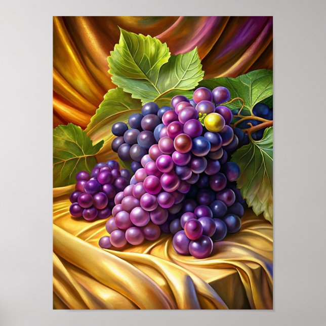Póster "Uvas de elegancia". (Frente)