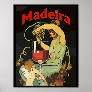 Póster Uvas de Madeira de Portugal, vino