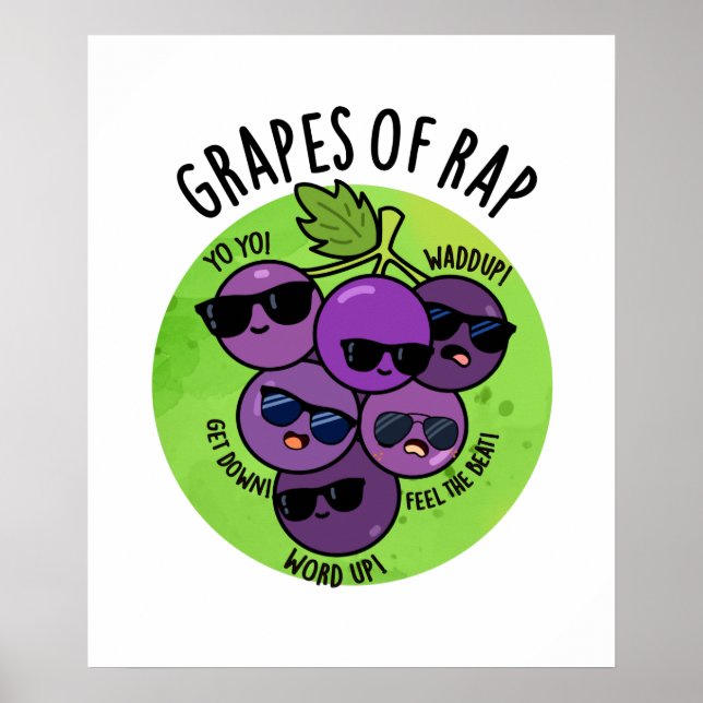 Póster Uvas De Rap Fruit Funny (Frente)