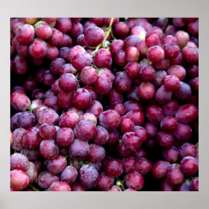 Póster Uvas De Vino Rojo: Fondo Lusoso.