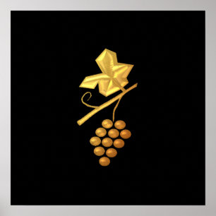 Póster Uvas doradas "3-D"
