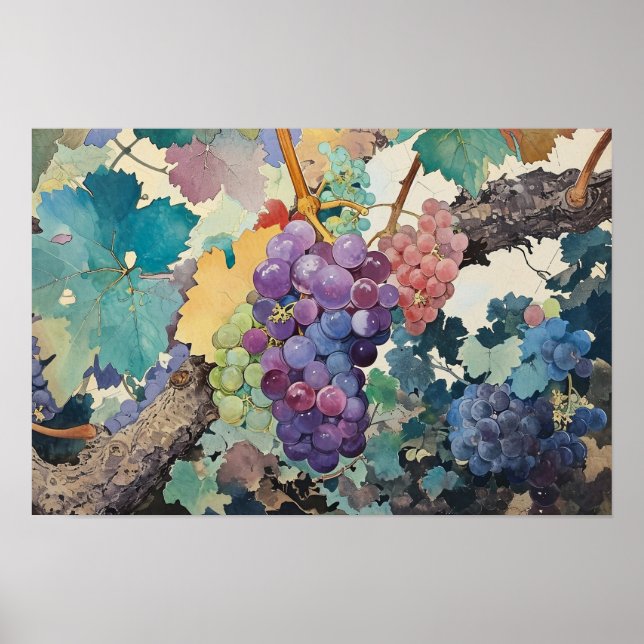 Póster Uvas en la vid (Frente)