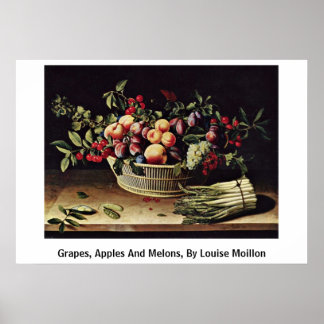 Póster Uvas, Manzanas Y Melones, De Louise Moillon