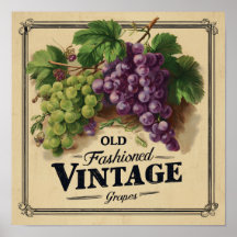 Uvas vintage de moda antigua, vino morado y negro