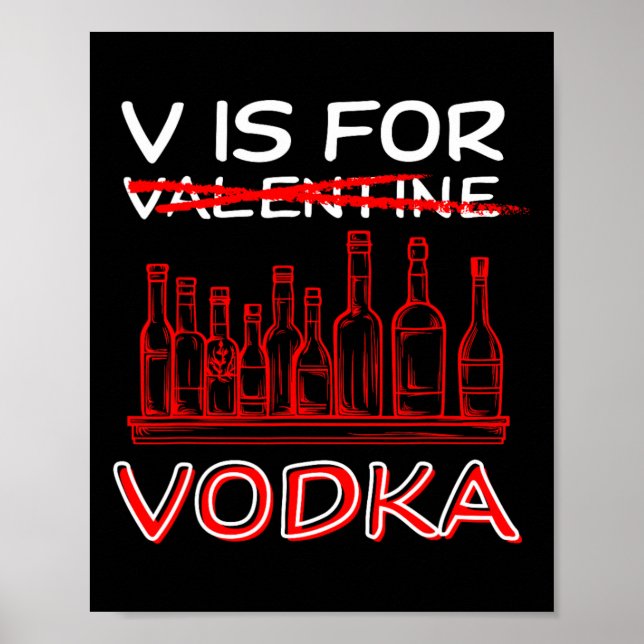 Póster V Es Para El Chiste De San Valentín Funny Día de S (Frente)