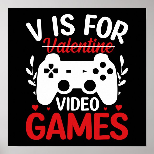Póster V es para juegos de video con San Valentín cruzado (Frente)