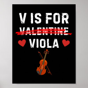 Póster V Es Para Viola Música Divertida De Violinista Val